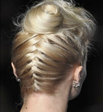 Braided reverse of formal blonde hairstyle by hair salon in Los Angeles and Satna Monica picture