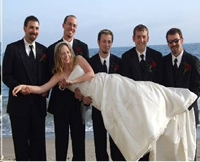 Bridal hairstyle at beach wedding in Santa Monica, CA 90405 310-392-6645